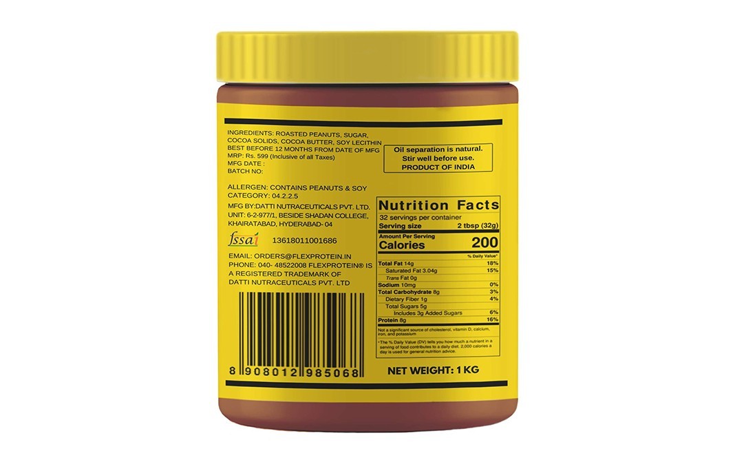 Flex Protein Cocao Peanut Butter    Plastic Jar  1 kilogram